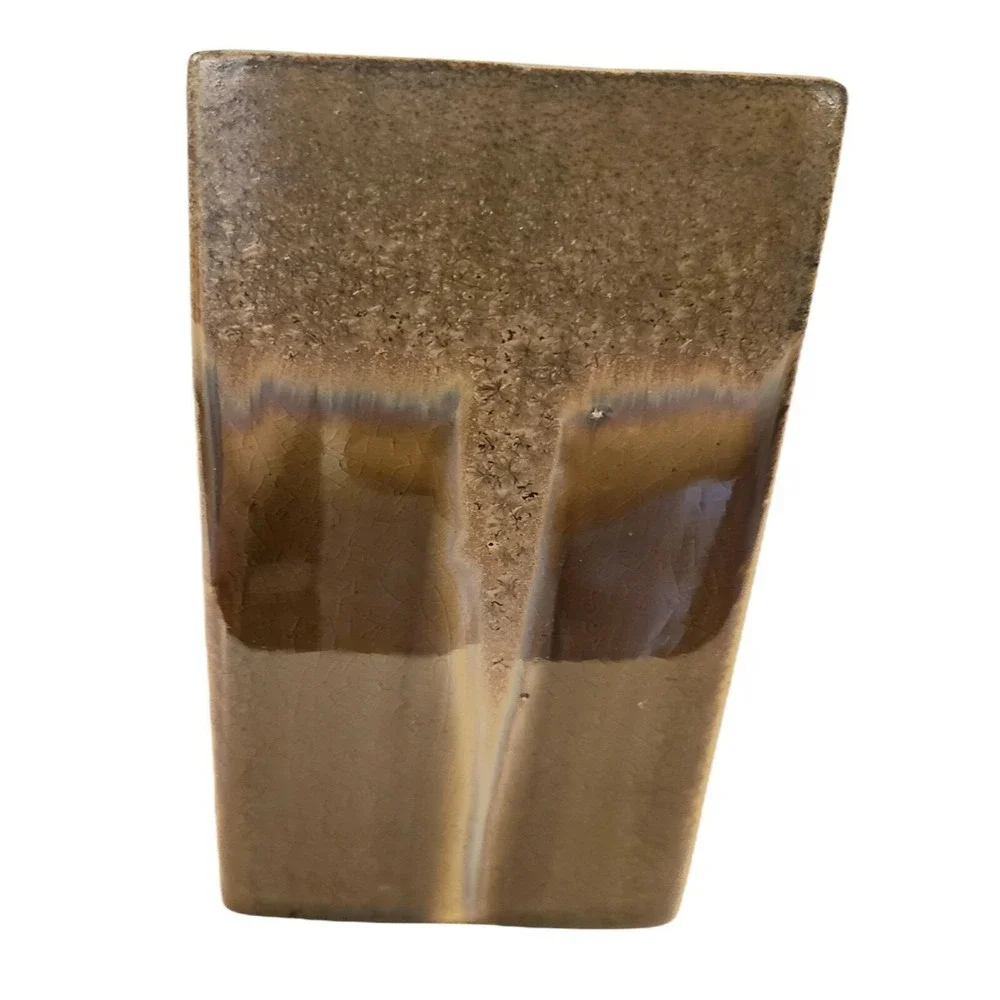 Modern Deco Square Hole Vase  Drip Glaze Plant‎ Flower Vessel 7